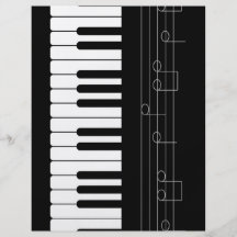 Het toetsenbord van de piano folders