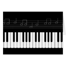 Het toetsenbord van de piano wenskaarten