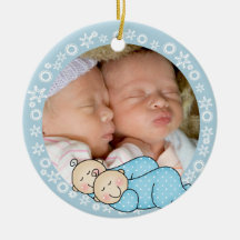 Het tweeling Ornament van 1st Kerstmis van Jongens