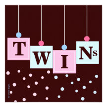 Het tweeling Roze Blauwe Baby shower van de Jongen Persoonlijke Aankondiging