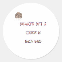 Het uitgebalanceerd dieet is koekje in elke hand ronde stickers