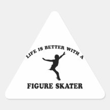 Het VectorDesign van kunstschaatsen Driehoekvormige Sticker
