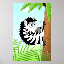 Het verbergen Zebra Poster