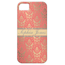 Het vergulde Damast van de Flikkering Faux van de  iPhone 5 Case-Mate Hoesjes