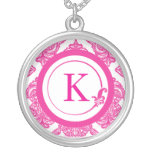 Het versierd Roze en het Wit van het Damast Persoonlijke Sieraden