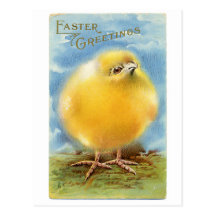 Het Verwarde Kuiken van de vintage Groeten van Pas Wenskaarten
