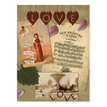 Het vintage Briefkaart van de Liefde Wenskaarten