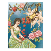 Het vintage Briefkaart van de Valentijnskaart Wenskaart