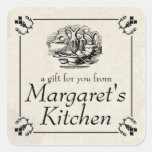Het vintage etiket van het de giftlabel van het va vierkant sticker