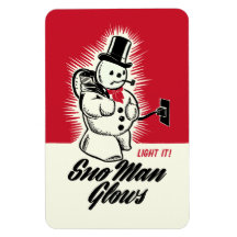 Het vintage Man van Sno van Kerstmis gloeit Magnee