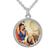 Het vintage Meisje van Pinup van het Schip van de  Ketting