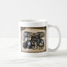 Het vintage Militaire Toestel van de Kwestie Koffie Mokken
