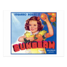Het vintage Oranje Etiket van Voedingsmiddelen Wenskaarten