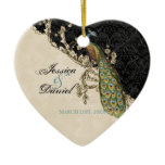 Het vintage Ornament van de Pauw & van Kerstmis va ornamenten