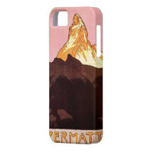 Het vintage Poster van de Reis, Matterhorn, Zwitse Case-Mate iPhone 5 Hoesjes