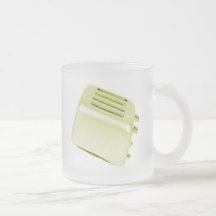 Het vintage Retro Gele Ontwerp van de Broodrooster Koffie Bekers
