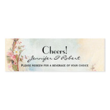Het vintage Roze nam en Robin Wedding Drink Ticket Visitekaart Sjablonen