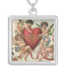 Het vintage Victoriaans Hart van de Engelen van de Persoonlijke Ketting