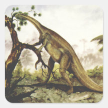 Het vintage Weiden van de Dinosaurus Plateosaurus  Vierkant Sticker