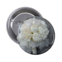 Het vintage Witte Bruids Boeket van Pioenen Speld Buttons
