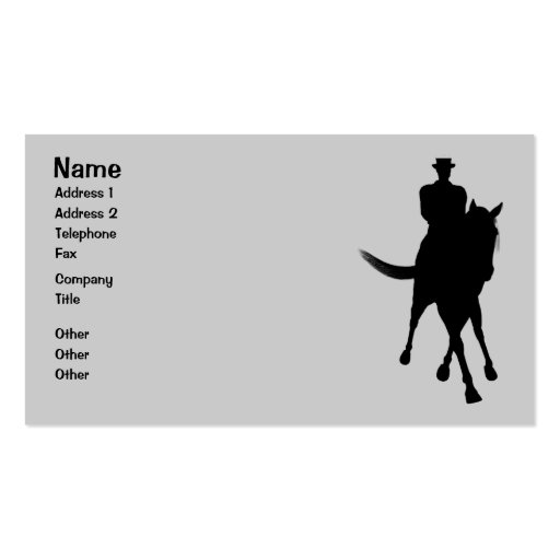 Het Visitekaartje van het Silhouet van het Paard v