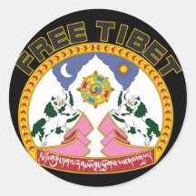 Het vrije Embleem van Tibet Ronde Stickers