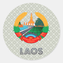 Het Wapenschild van Laos Ronde Stickers