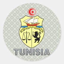 Het Wapenschild van Tunesië Ronde Stickers