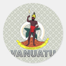 Het Wapenschild van Vanuatu Ronde Sticker