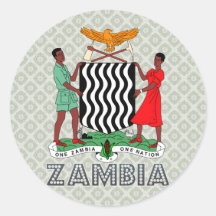 Het Wapenschild van Zambia Ronde Sticker