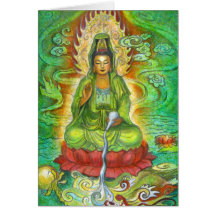 Het Wenskaart van Kuan Yin "van de Draak van het w