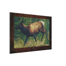 Het wilde Schilderen van Elanden en van de Impress Stretched Canvas Prints