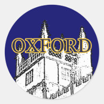 Het Wit van de Spiralen van de Bouw van Oxford Eng Ronde Sticker