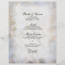 Het witte BloemenMenu van het Huwelijk Folders