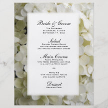 Het witte Menu van het Huwelijk van de Hydrangea h Folders