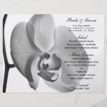 Het witte Menu van het Huwelijk van de Orchidee Gepersonaliseerde Folder