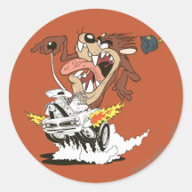 Het Woedende Drijven van Taz Ronde Sticker