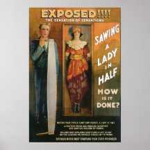Het zagen van een Dame in het Halve Vintage Magisc Posters