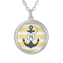 Het zeevaart Monogram van het Anker Persoonlijke Ketting