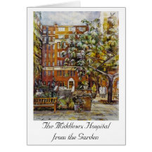 Het ziekenhuis van Middlesex van de Tuin Notelet Wenskaart