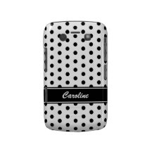 Het zwart-witte Gewaagde geval van stippenBlackber Blackberry Bold Covers