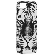Het zwart-witte Gezicht van de Tijger iPhone 5 Cover