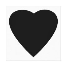 Het zwart-witte Ontwerp van het Hart van de Liefde Stretched Canvas Afdruk