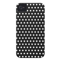 Het zwart-witte Patroon van de Stip. Spotty. Case-Mate iPhone 4 Hoesjes