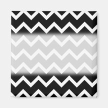 Het zwart-witte Patroon van de Zigzag Koelkast Magneetje
