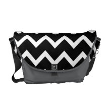 Het zwart-witte Patroon van de Zigzag Postman Tas