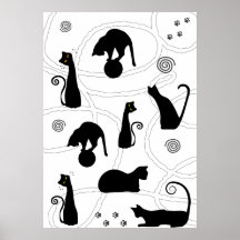 Het zwarte Capricieuze Poster van Katten