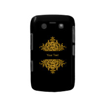 Het zwarte en Gouden Barokke Geval van Blackberry Blackberry Bold Case