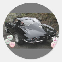 Het Zwarte Korvet van de valentijnskaart Ronde Sticker