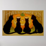 Het zwarte Poster van Halloween van de Pompoen van